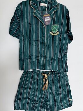 Harry Poter,  Green and Black Striped Ladies Shortie Pyjama Set, Peteralexander